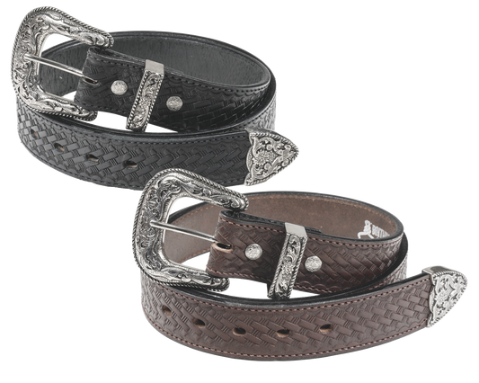 Sterling - 1.5" Basketweave Western Belt w/ 3pc Buckle